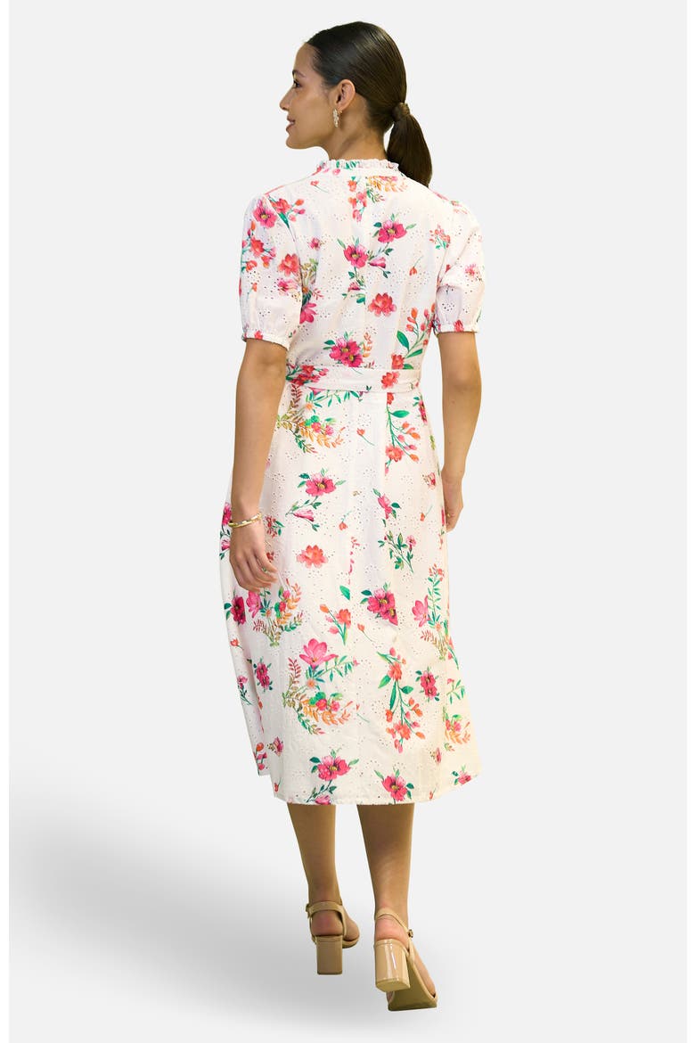 Broderie Anglaise Midi Shirt Dress, Alternate, color, White