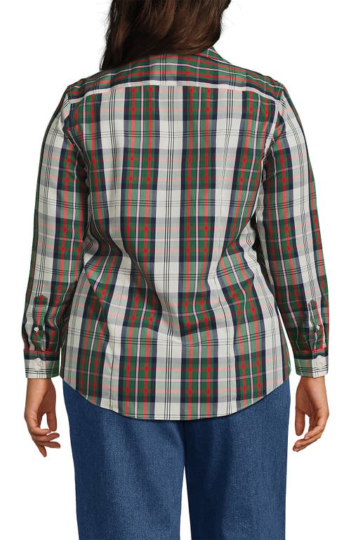 Lands' End No Iron Supima Cotton Long Sleeve Shirt In Gray