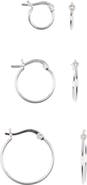 Argento Vivo Sterling Silver Trio Hoop Set
