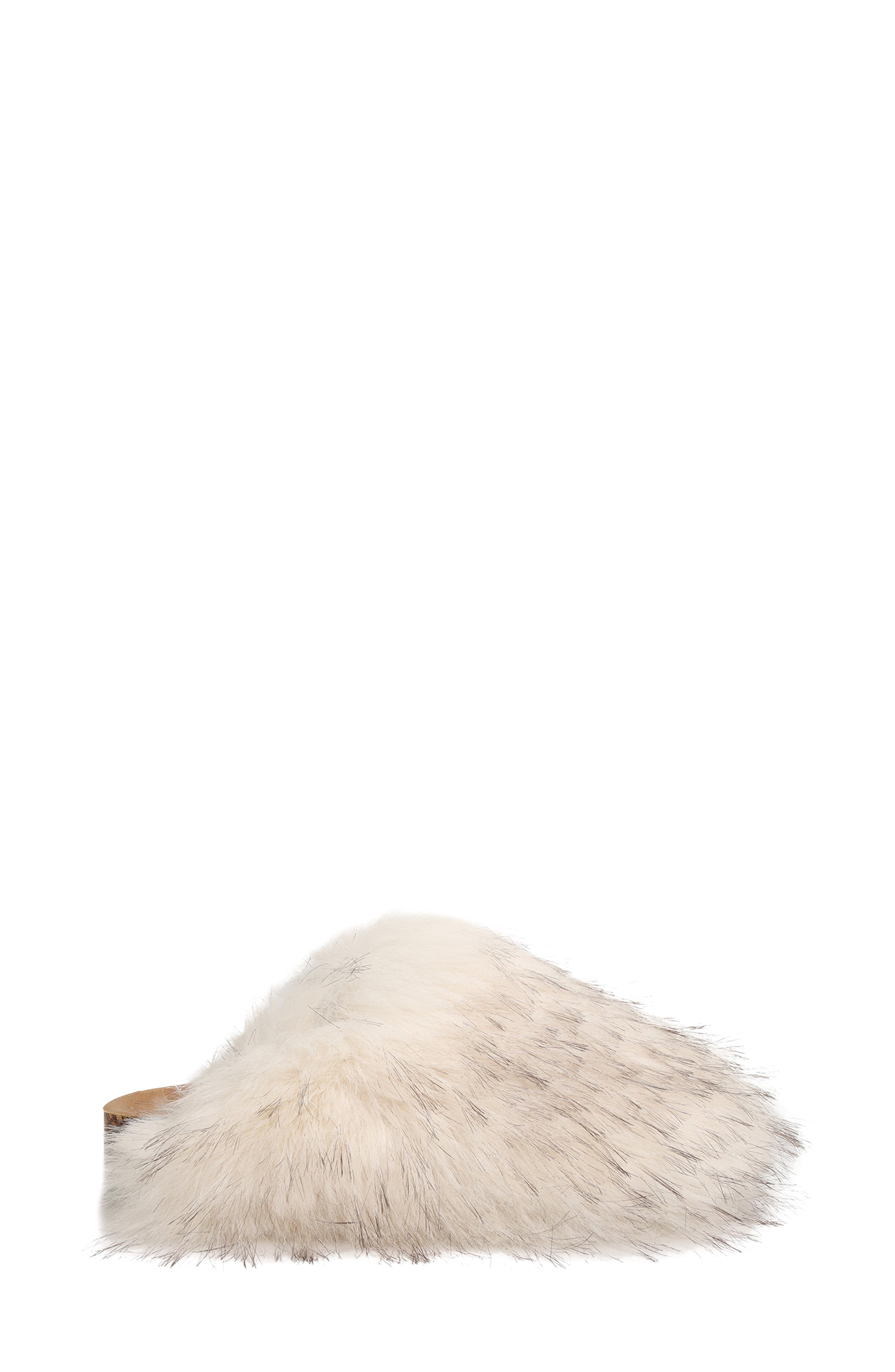 Gila Faux Fur Clog, Alternate, color, CREAM