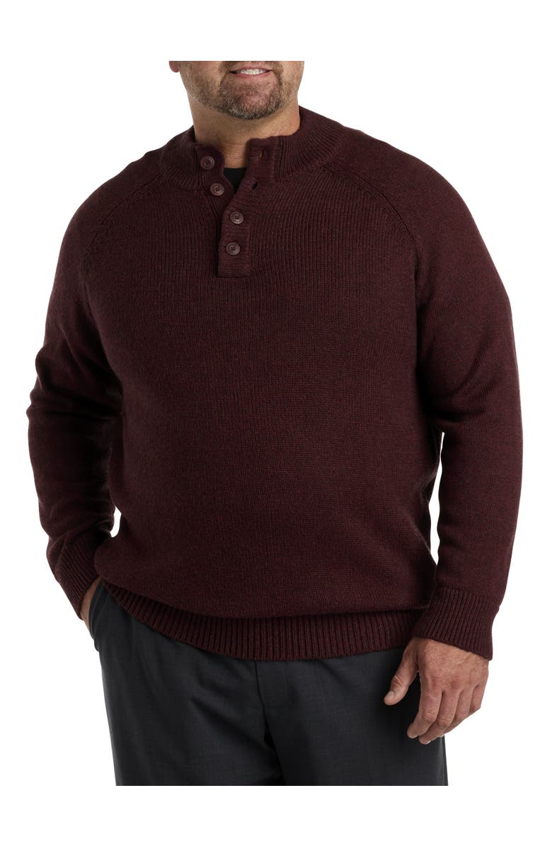 Synrgy by DXL Mockneck Sweater, Main, color, Merlot Heather