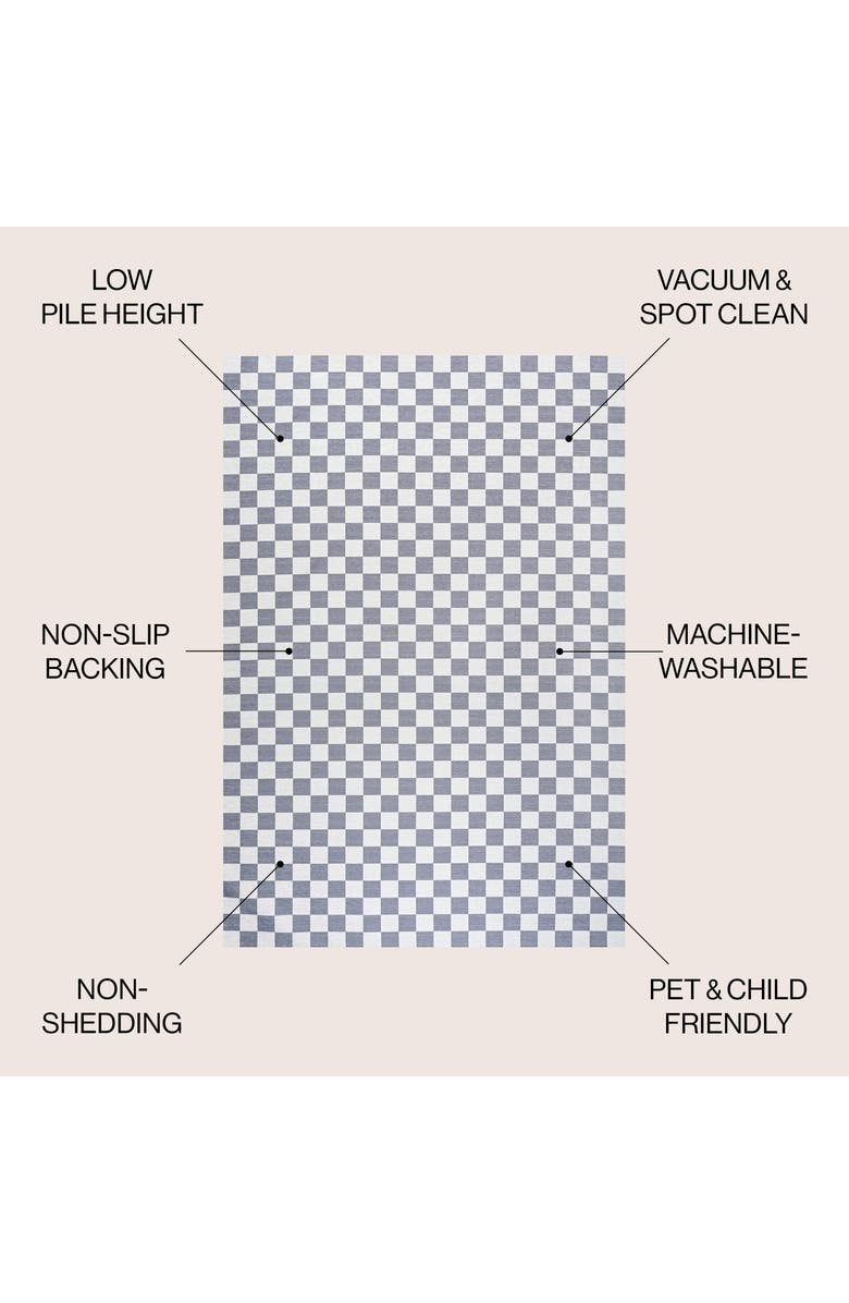 JONATHAN Y Ainsley Modern Cottage Checkerboard Washable Area Rug, Alternate, color, Purple Gray-White