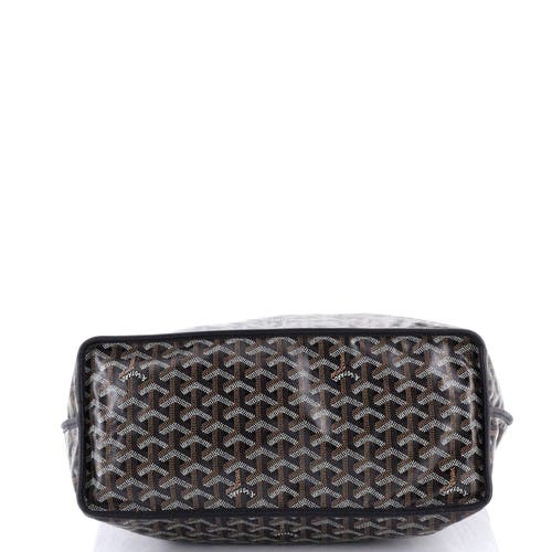 Pre-owned Goyard Goyard Anjou Reversible Tote Coated Canvas Pm In Black