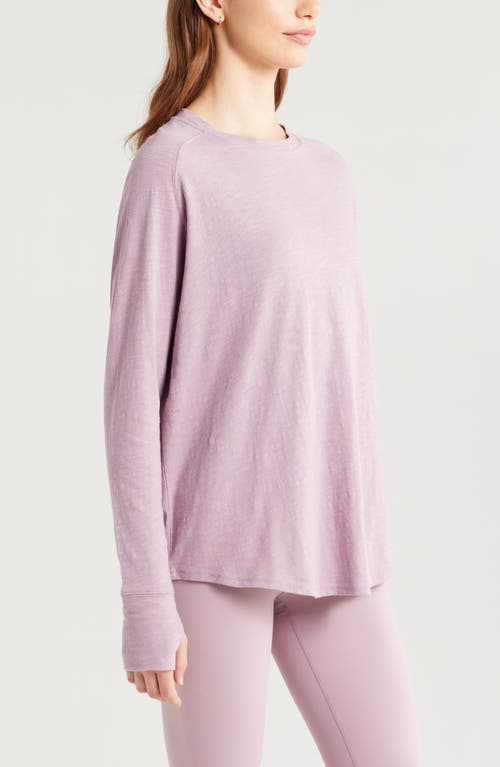 Zella Relaxed Washed 2.0 Long Sleeve Slub Tee In Pink
