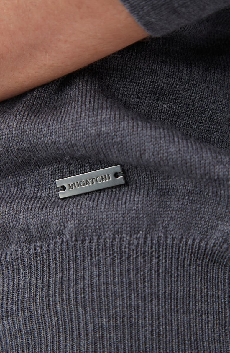 Bugatchi Merino Wool Quarter Zip Pullover, Alternate, color, Anthracite