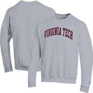 Champion Men's Champion Heather Gray Virginia Tech Hokies Basic Arch Fleece Pullover Sweatshirt