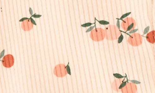 Firsts By Petit Lem Argumes Print Cotton Rib One-piece Footed Pajamas In Light Coral