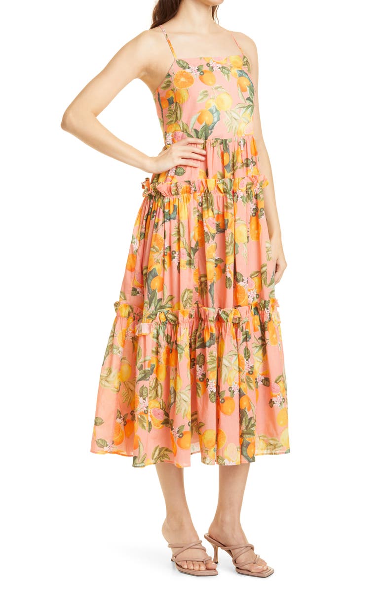 Cara Cara Harbour Island Floral Cotton Voile Sundress, Alternate, color, 