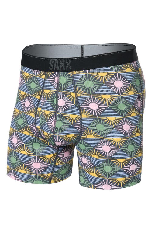 Saxx Quest Quick Dry Mesh Slim Fit Boxer Briefs In Rise And Shine-ebony