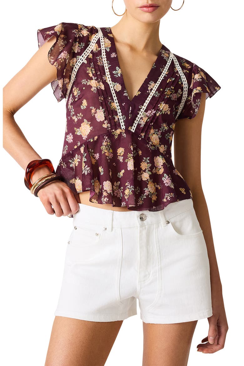 Leyla Cotton Voile Top, Main, color, PORT