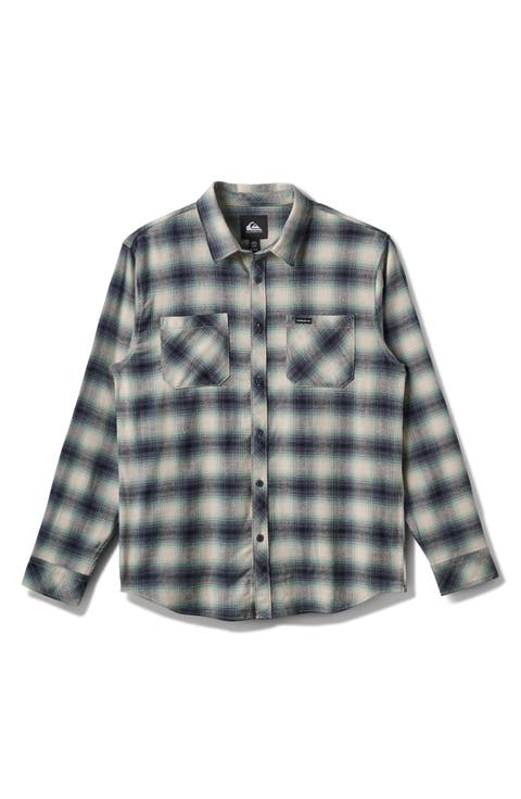 Terrace Ombre Check Stretch Flannel Button-Up Shirt