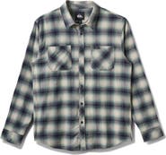Quiksilver Terrace Ombre Check Stretch Flannel Button-Up Shirt