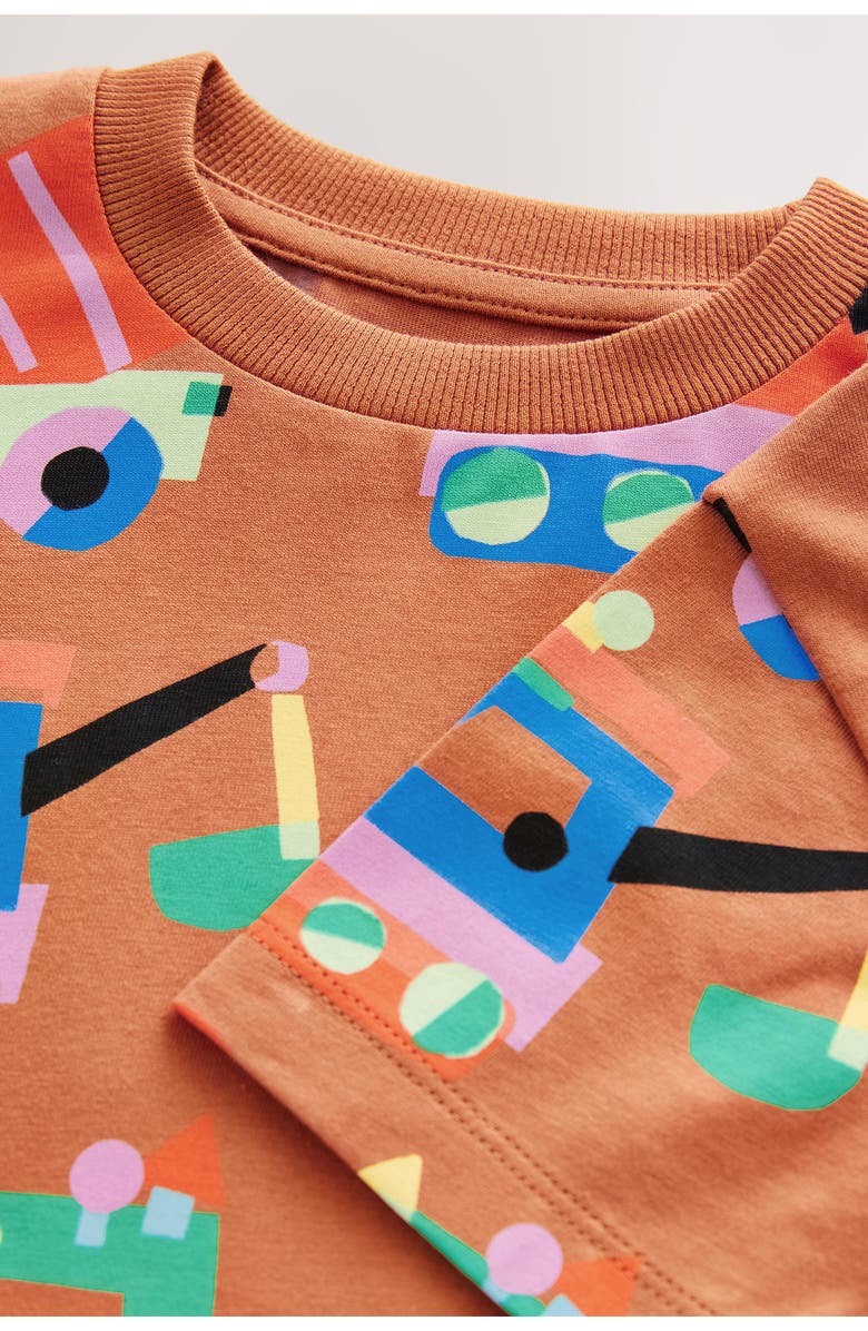 NEXT Kids' Transport Print Cotton T-Shirt, Alternate, color, Brown