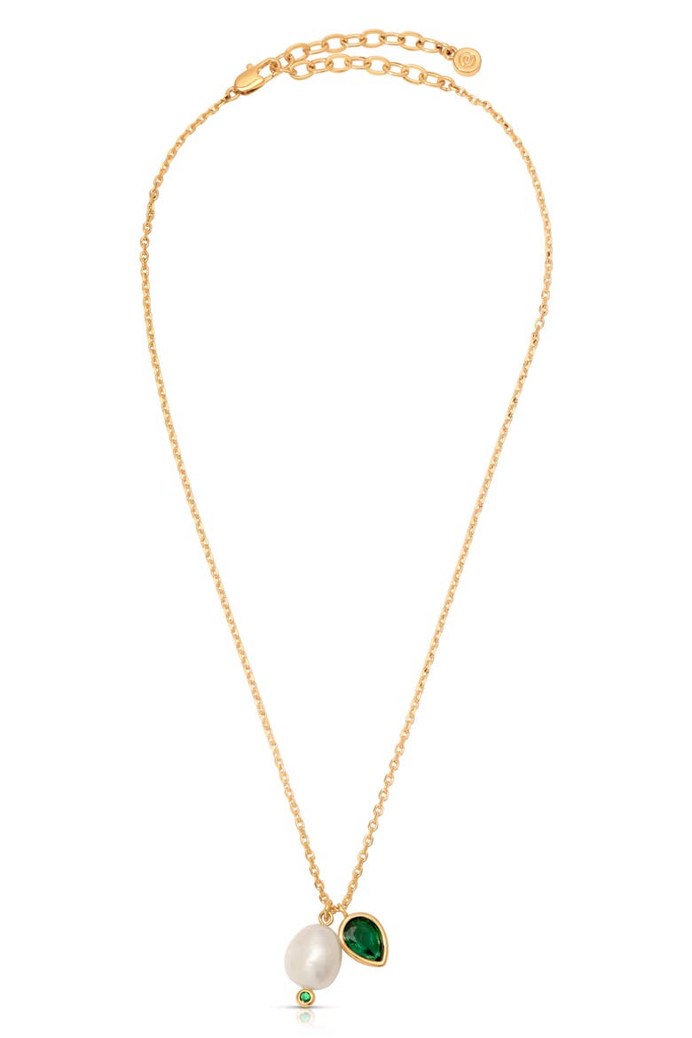 Radiant Freshwater Pearl Pendant Necklace, Alternate, color, GREEN