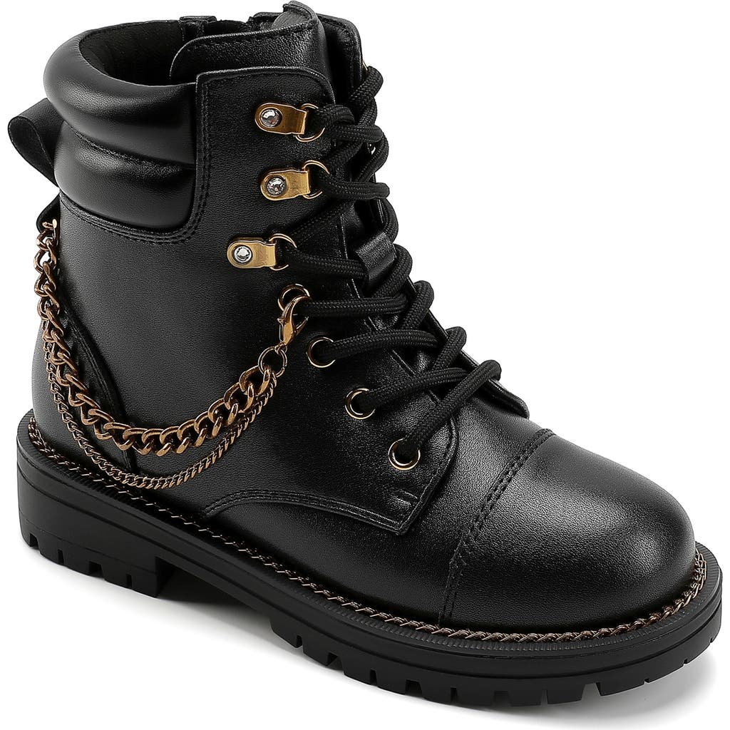 Kurt Geiger London Kids' Chain Combat Boot In Brown