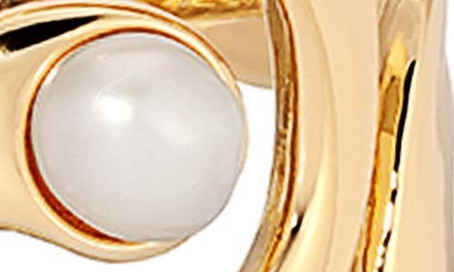 Ettika Aura Swirl Freshwater Pearl Statement Ring In Gold