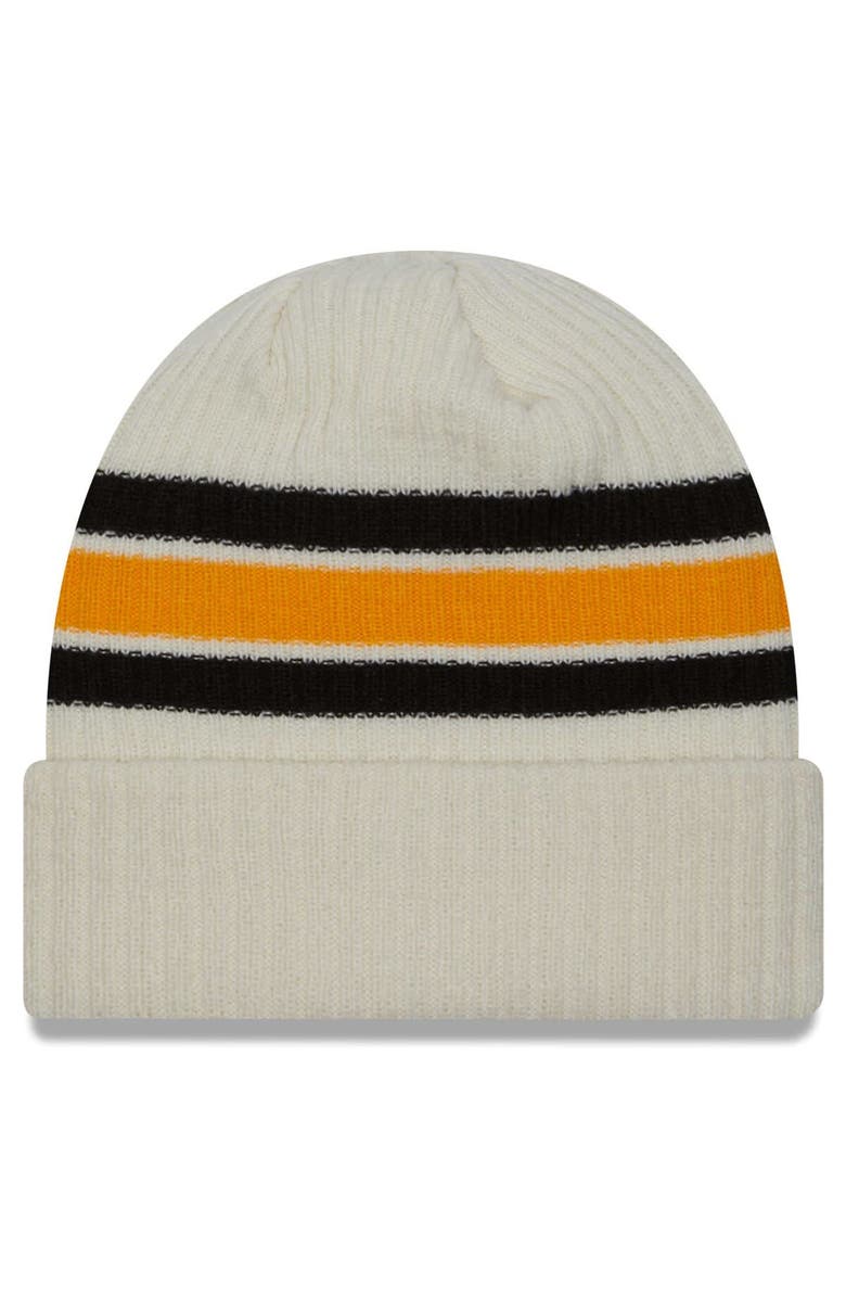 New Era Men's New Era Cream Iowa Hawkeyes Vintage Cuffed Knit Hat, Alternate, color, 