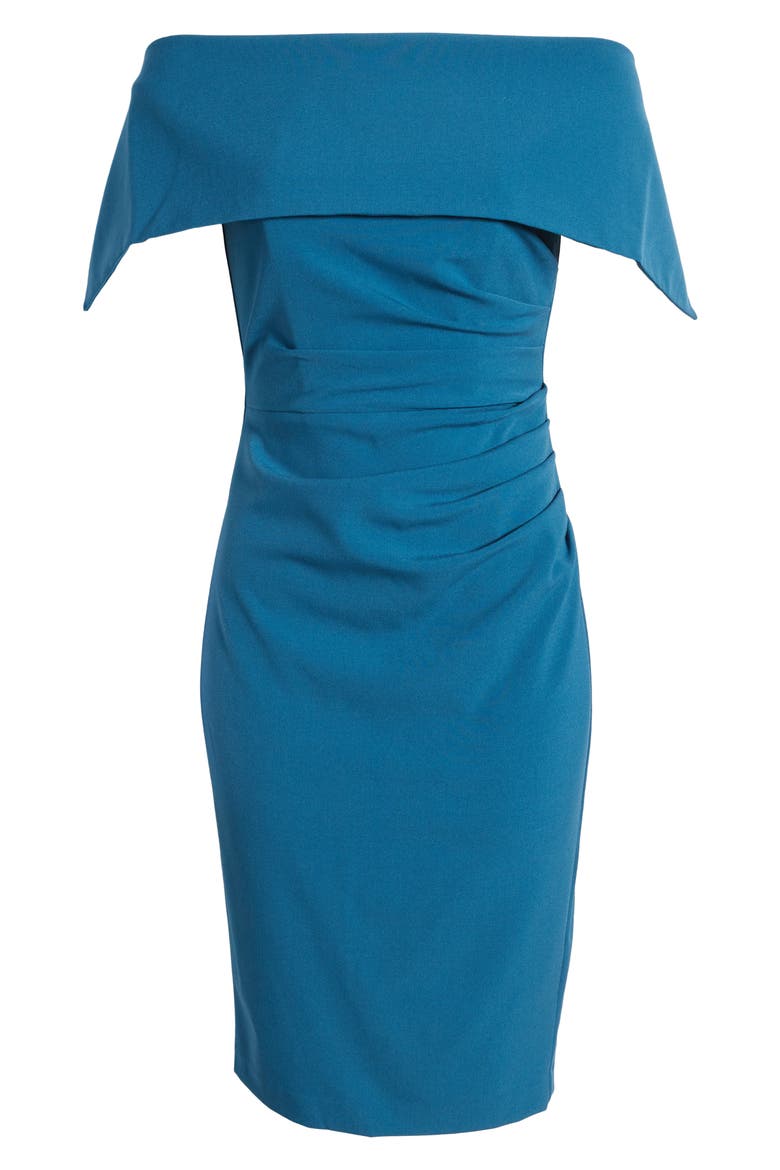 Off-the-Shoulder Sheath Dress, Alternate, color, TEAL