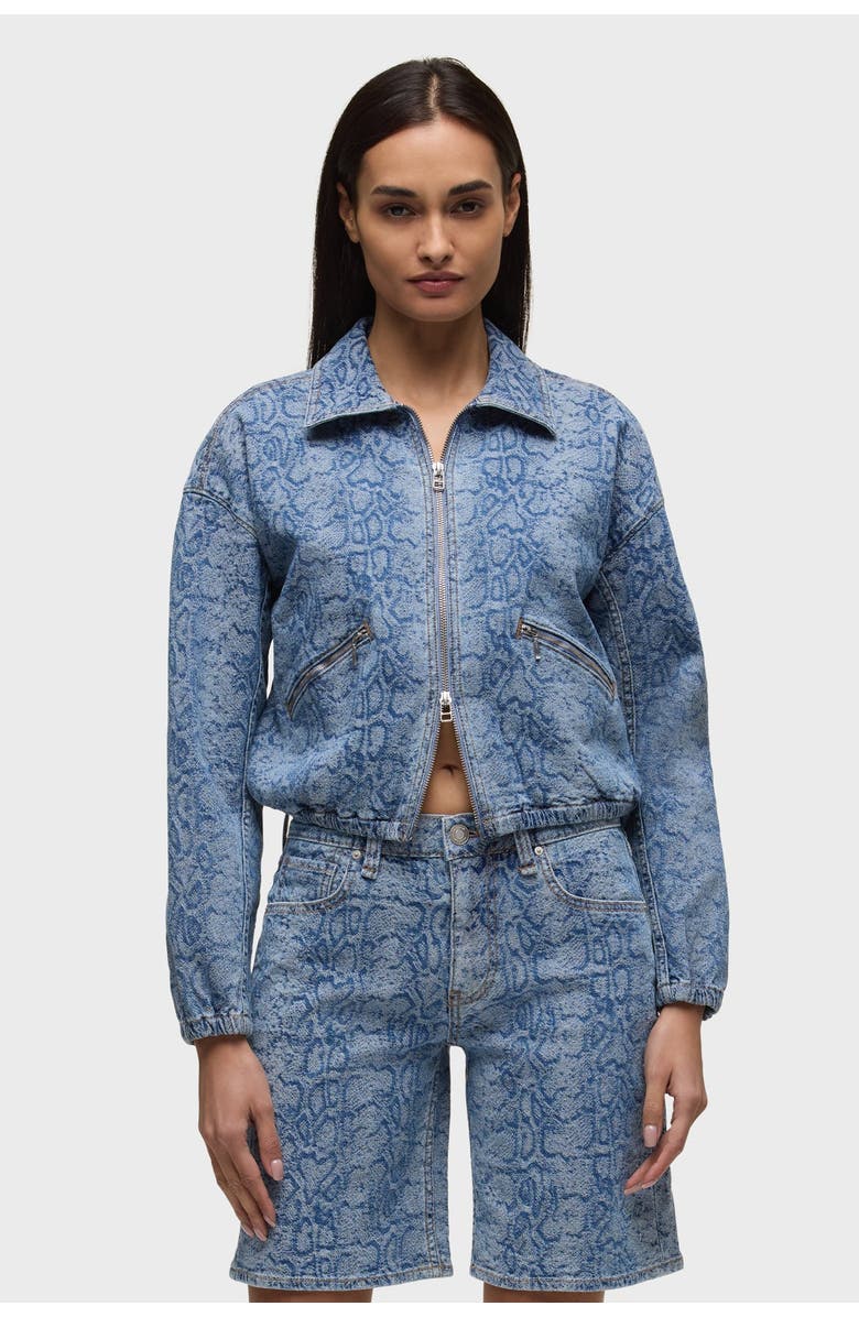 Hudson Jeans Cropped Zip Up jacket, Main, color, Venom