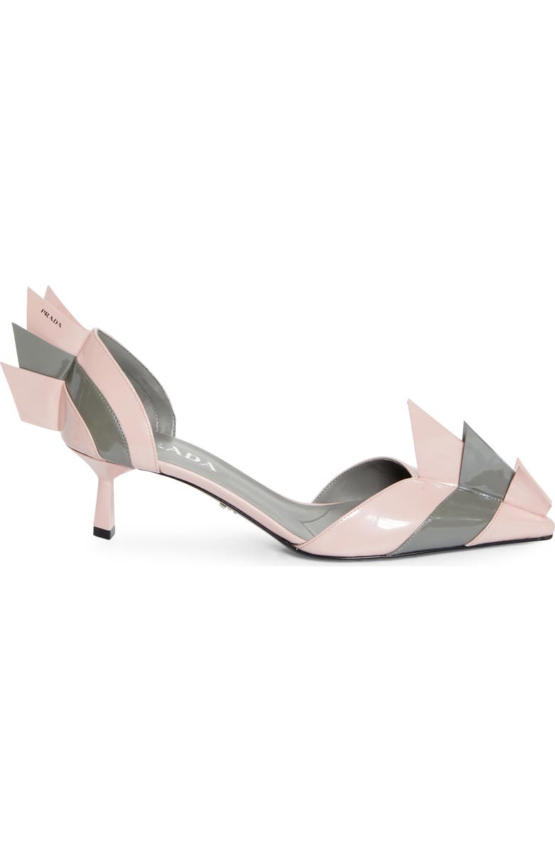 Prada Colorblock Pointed Toe d'Orsay Pump, Alternate, color, Orchidea/ Acciaio Old