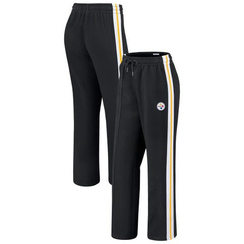 Women's WEAR by Erin Andrews Black Pittsburgh Steelers Color-Block Straight Leg Pants