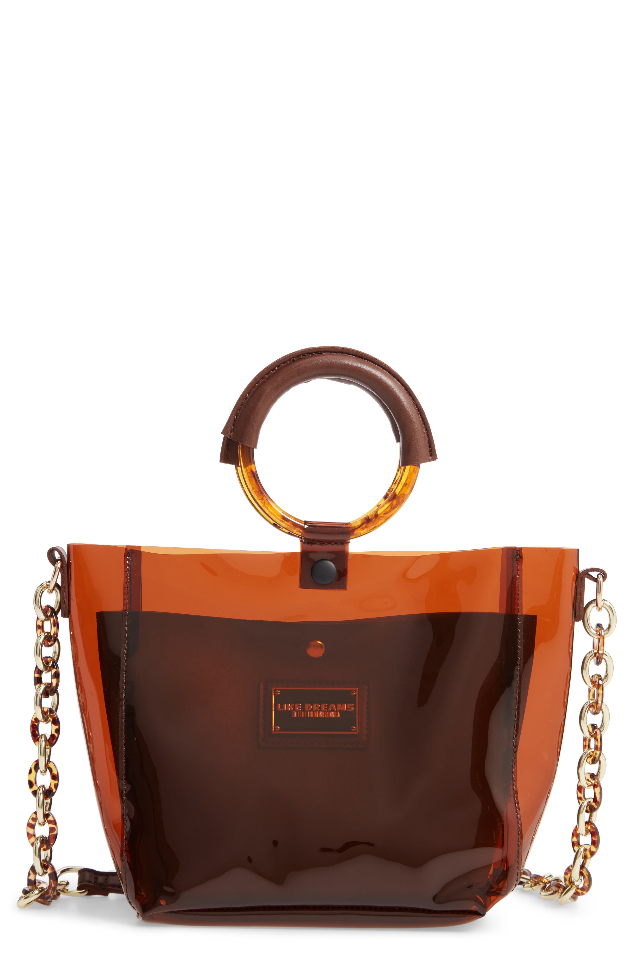 Like Dreams Transparent Shoulder Bag, Main, color, 