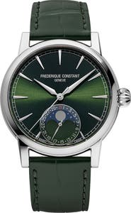 FREDERIQUE CONSTANT Classic Moonphase Date Leather Strap Watch, 40mm