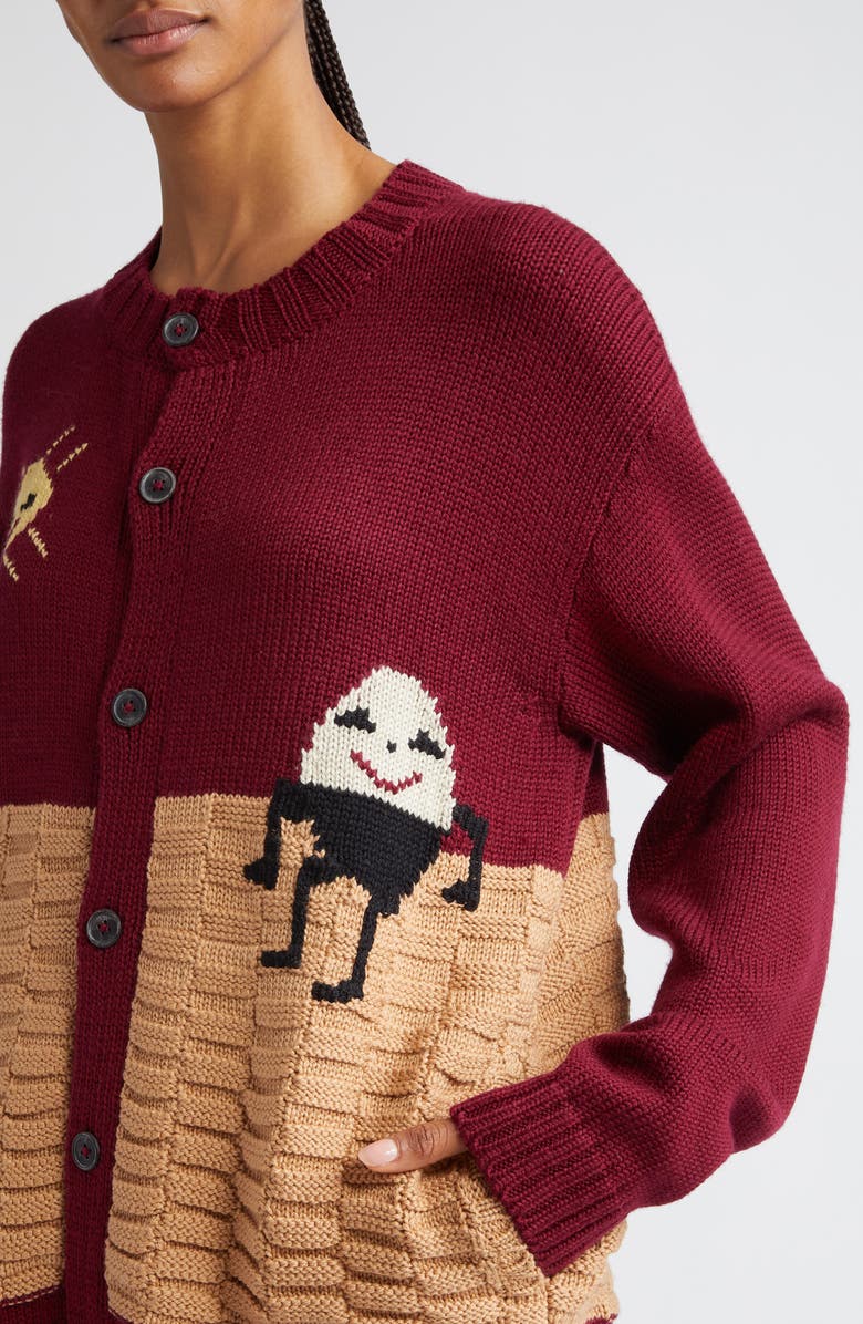 Bode Nursery Rhyme Merino Wool Cardigan, Alternate, color,
