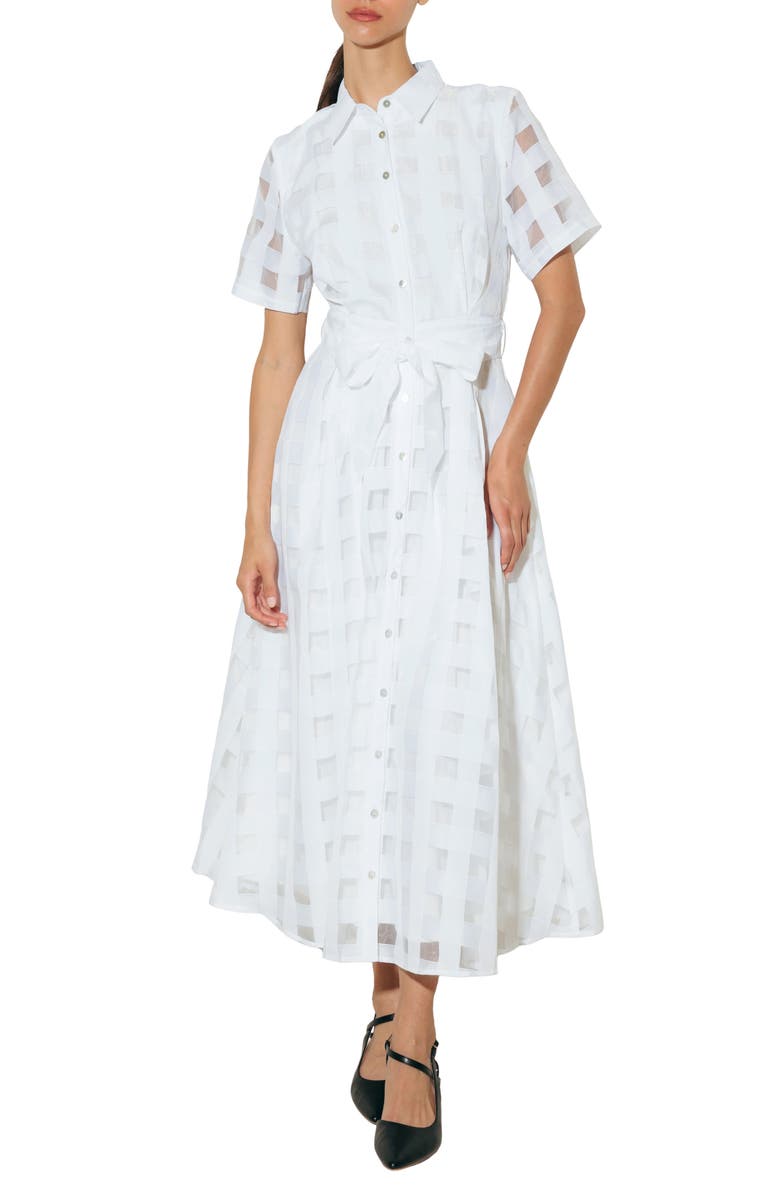FREEMARKET Basketweave Organza Maxi Shirtdress, Main, color, 