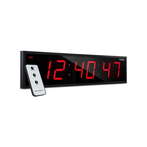 Large Digital Clock, 24 Led Wall Clock with 6-Level Brightness & Mounting Hardware