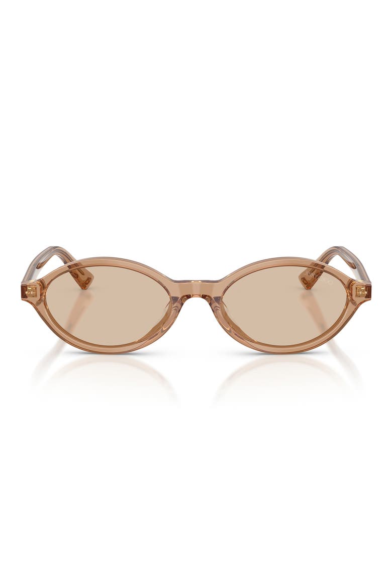 51mm Oval Sunglasses, Main, color, TRANSPARENT TAN / LIGHT BROWN