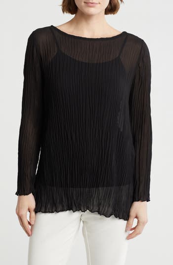 EILEEN FISHER EILEEN FISHER BATEAU NECK SILK TUNIC