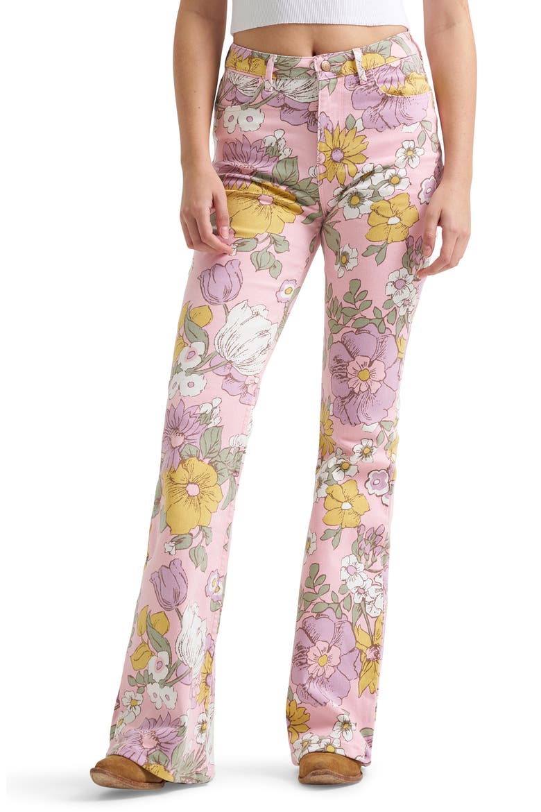 Western Flare Leg Jeans, Main, color, VINTAGE FLORAL