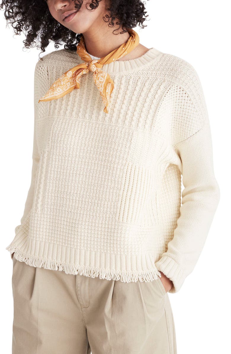Madewell Stitchmix Pullover, Main, color, 