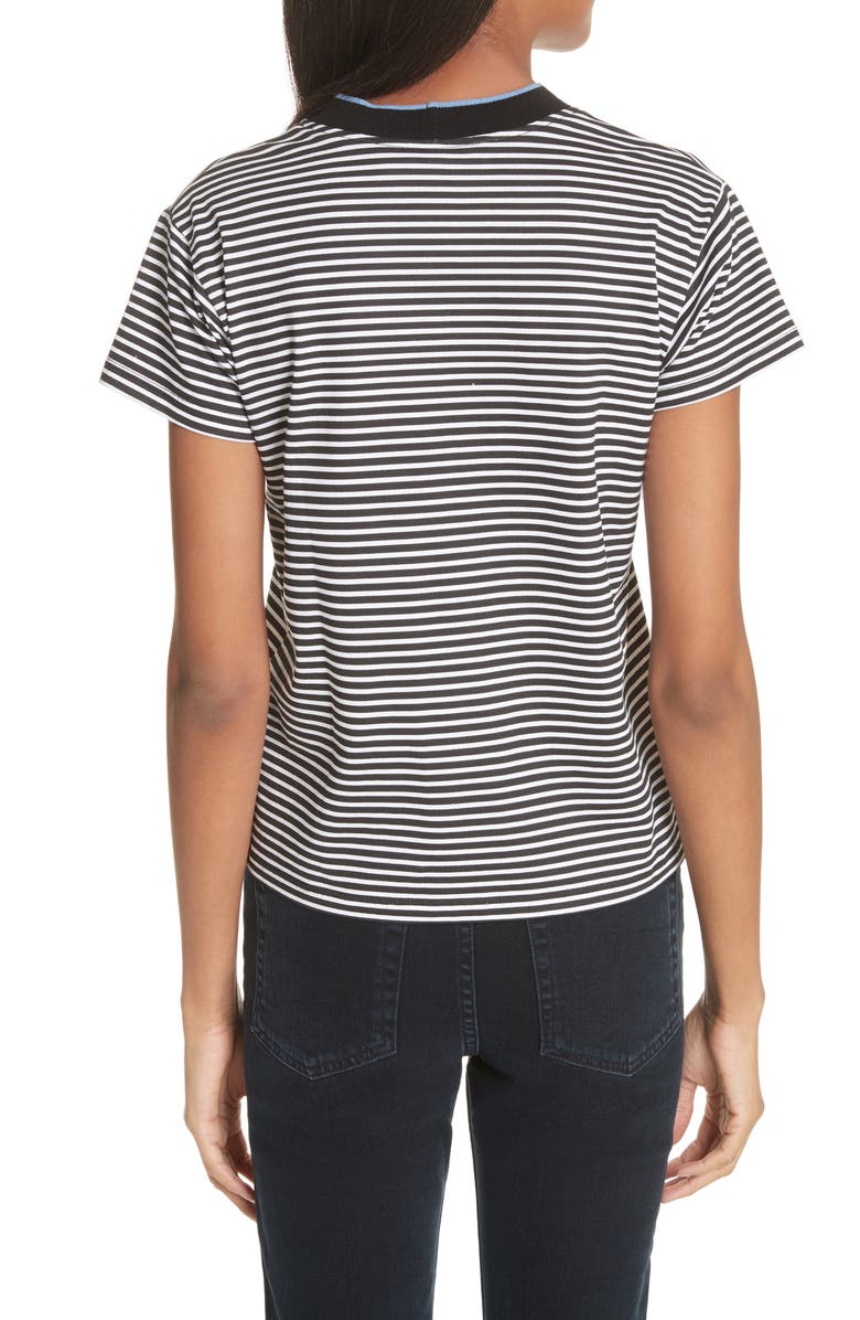 Proenza Schouler Logo Stripe Tee, Alternate, color, 