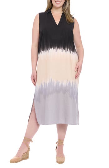 London Times Collared Sleeveless Shift Dress