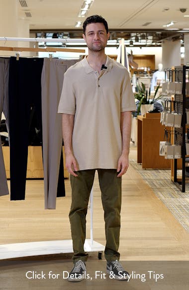BOSS Perry Geo Textured Cotton Polo (Men) | Nordstromrack