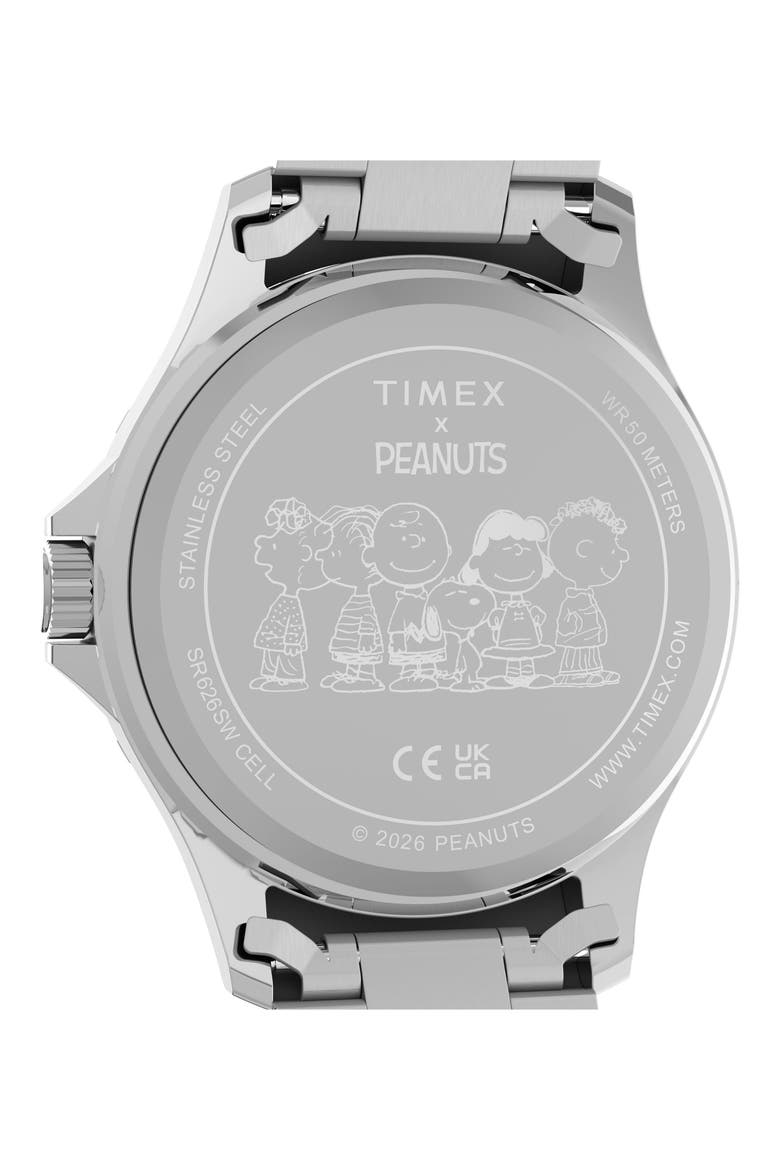 Peanuts® x Timex Snoopy Soccer 41mm Staineless Steel Watch, Alternate, color, BLUE/ STAINLESS STEEL