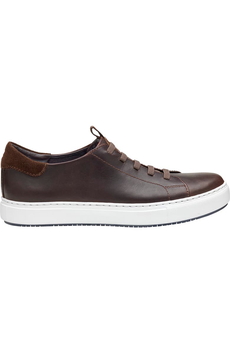 Johnston & Murphy Anson Lace to Toe Sneaker, Alternate, color, Dark Brown English Full Grain