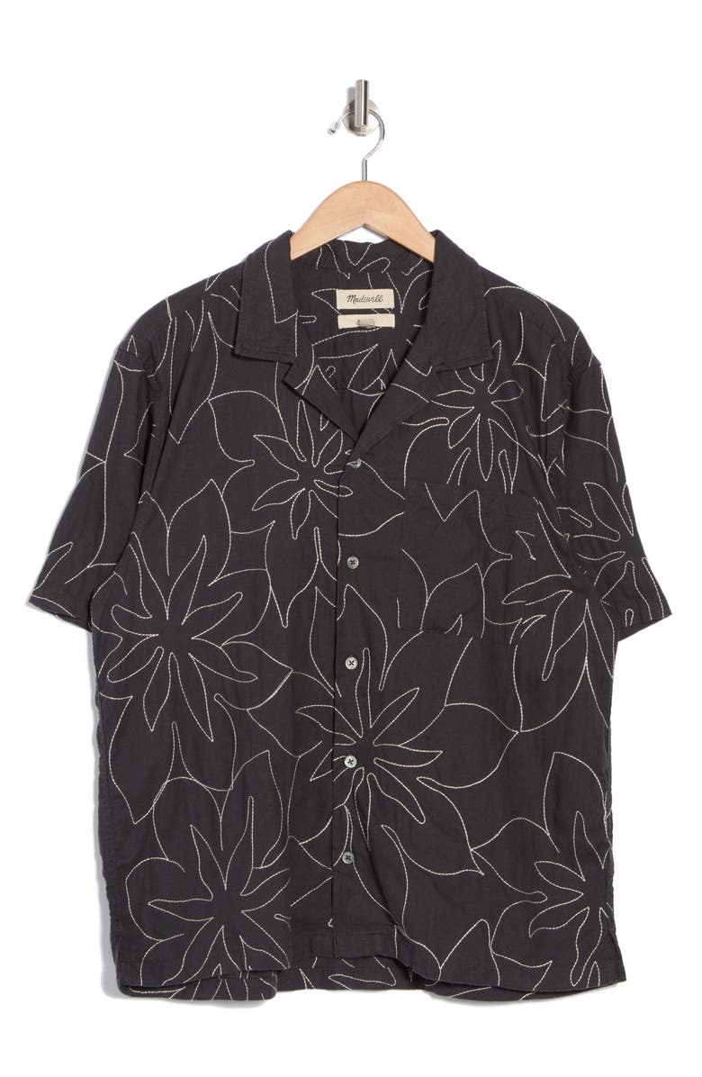 Madewell Easy Embroidered Short-Sleeve Shirt, Alternate, color, 