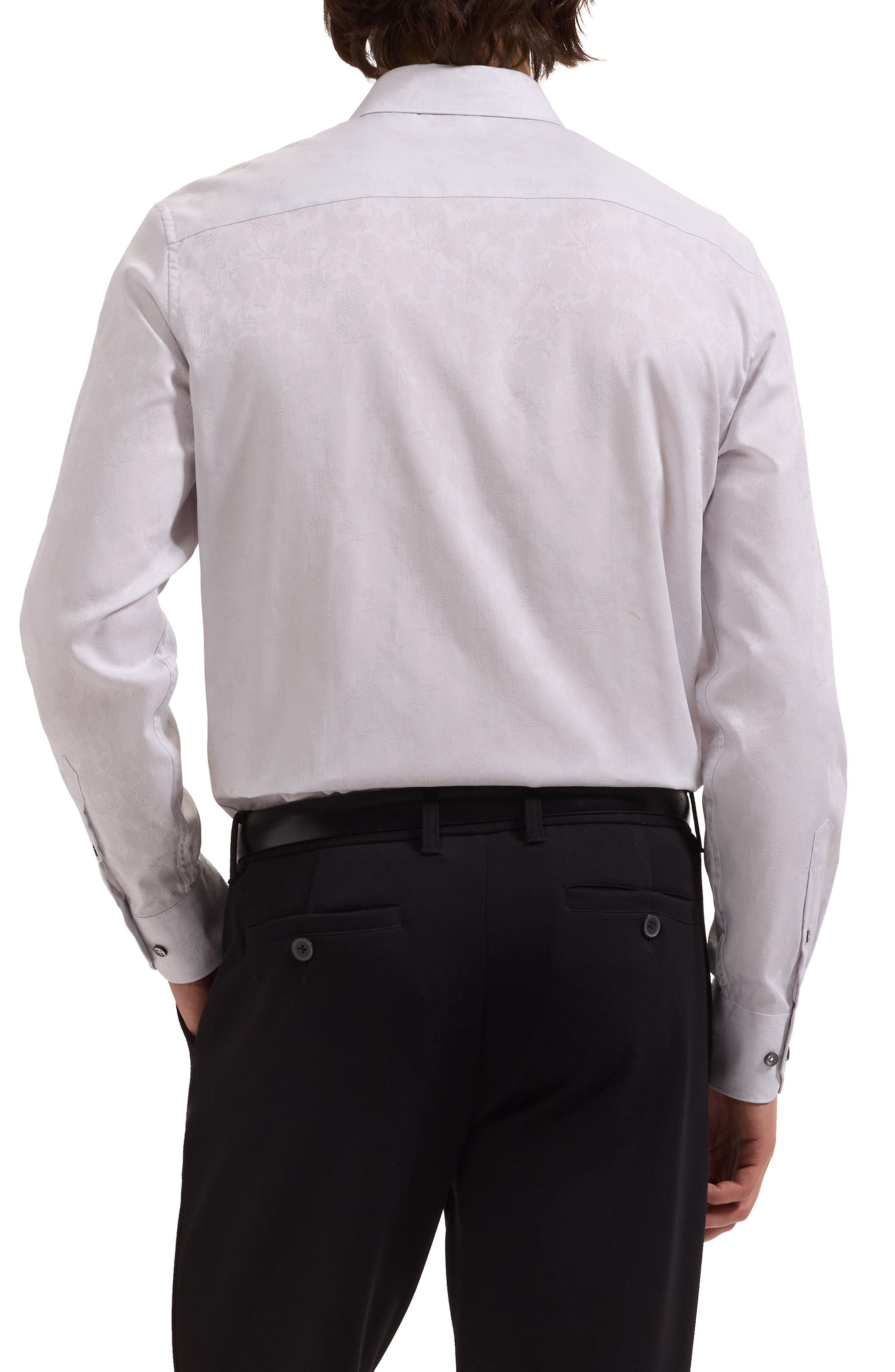 Axel Shaped Fit Floral Jacquard Button-Up Shirt - image 2