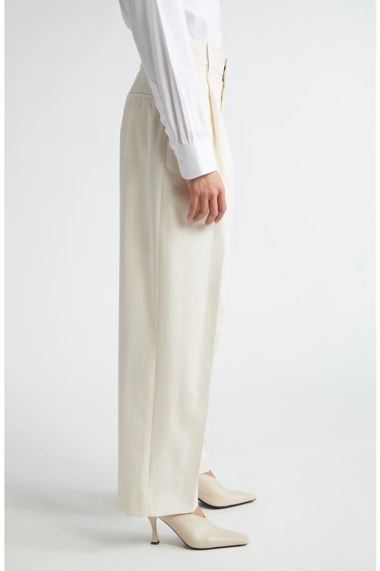 Pleat Front Stretch Wool Trousers, Alternate, color, IVORY