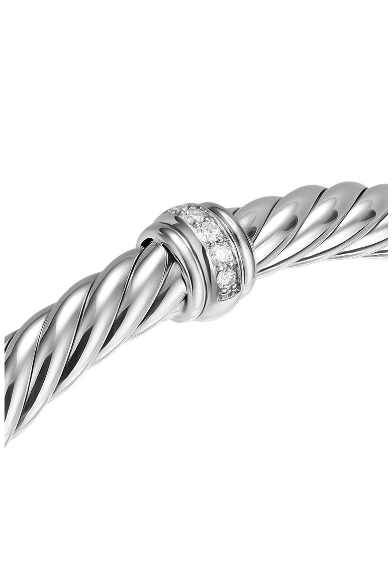 Cablespira® Flex Bracelet in Sterling Silver with Diamonds, 6mm, Alternate, color, SILVER PAVE