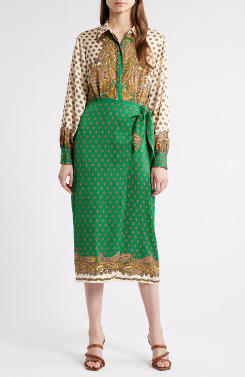 Elie Tahari The Vero Paisley-print Faux Wrap Midi Dress In Jewel Paisley Print