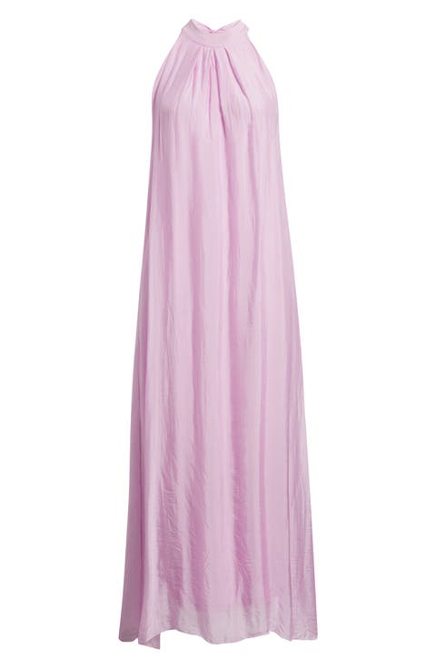 Vita Mock Neck Satin Maxi Dress