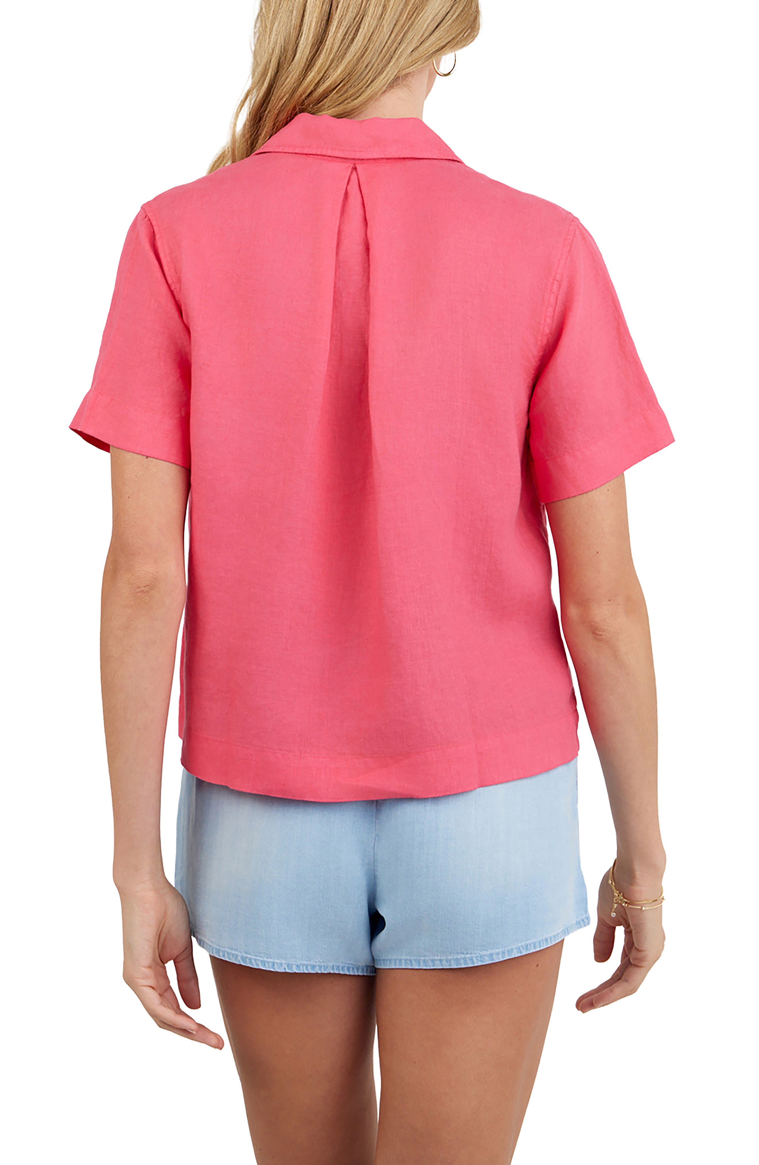 Short Sleeve Linen Button-Up Camp Shirt - image 4