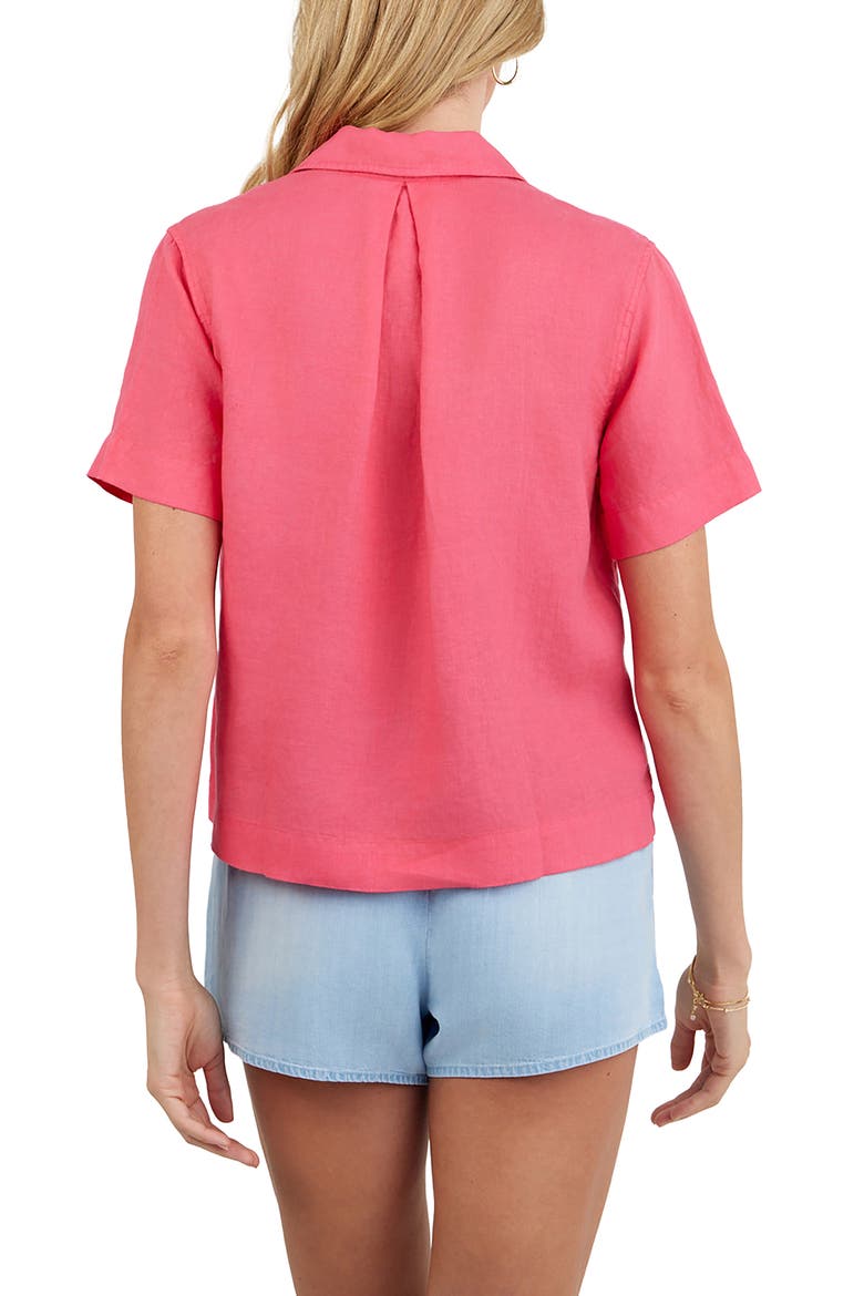 Short Sleeve Linen Button-Up Camp Shirt, Alternate, color, SPICED HIB