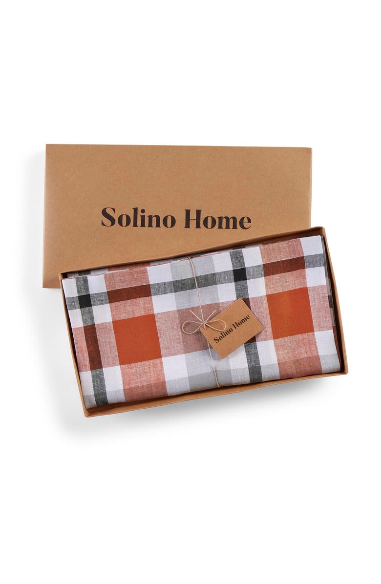 Solino Home Linen Table Throw - Fall Buffalo Check, 52" x 52" Inch, Alternate, color, Cinnamon