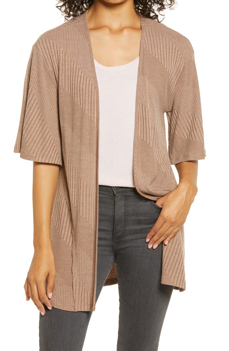 Bobeau Open Front Cardigan, Main, color, 