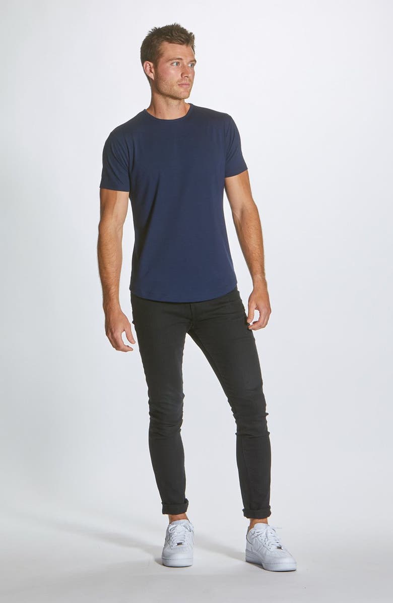 Cuts AO Curve Hem Cotton Blend T-Shirt, Alternate, color, Pacific Blue